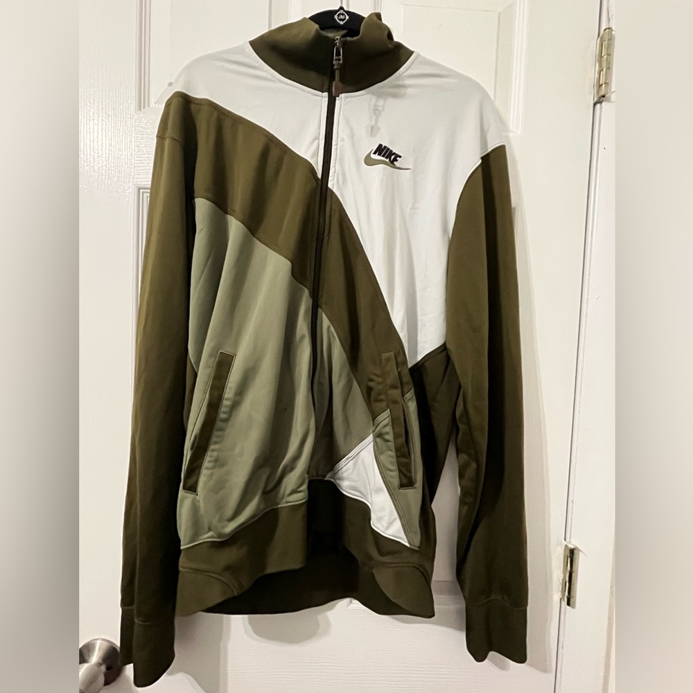 Nike Olive and White Colorblock Jacket